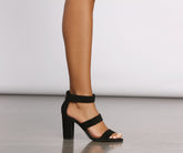 Triple Threat Faux Nubuck Block Heels Sai Feel